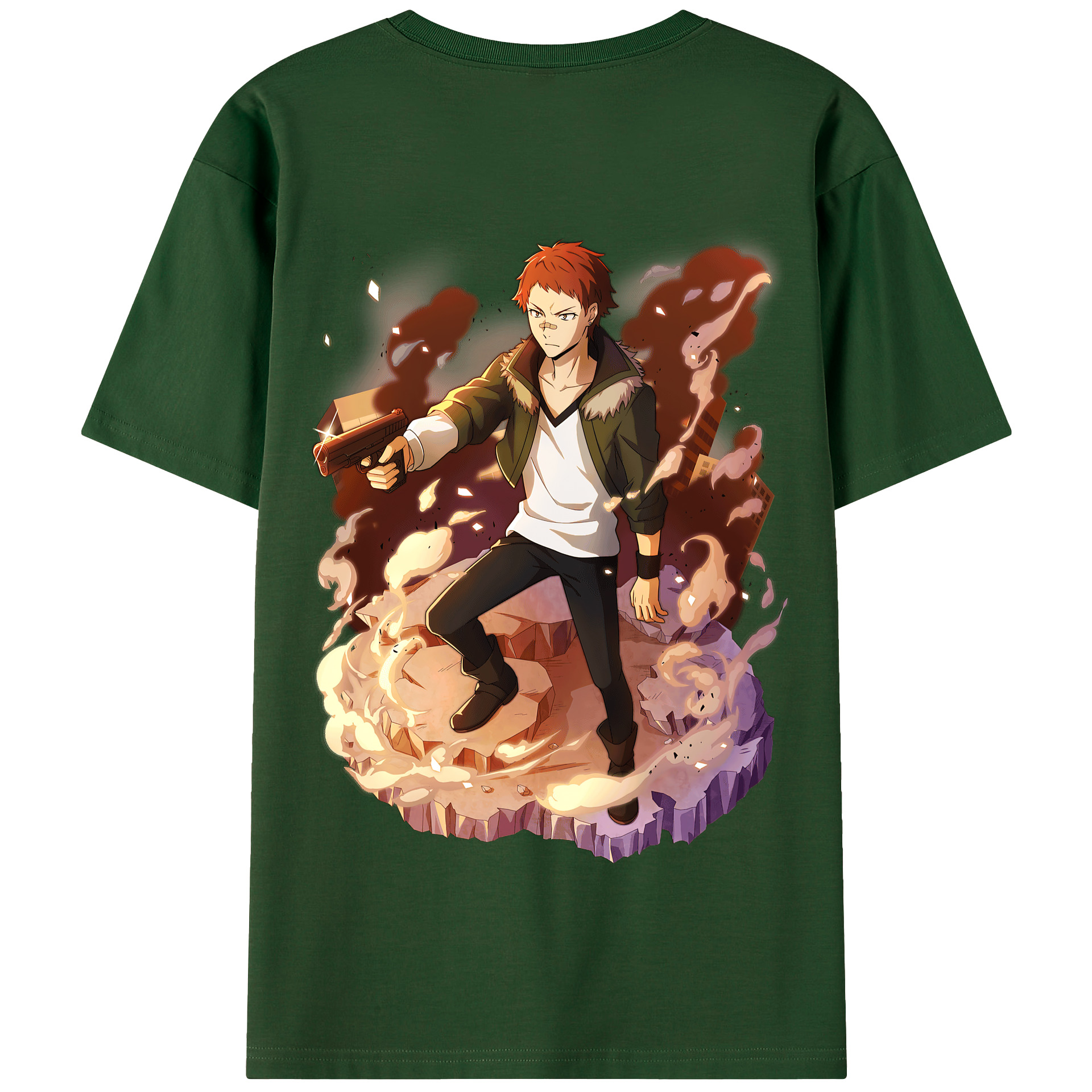 （画像用） 文豪ストレイドッグス Bungo Stray Dogs 綿100％半袖Tシャツ（背面プリント）